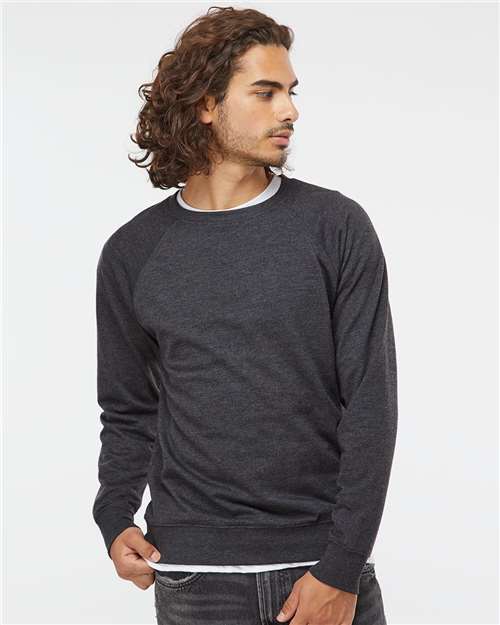 Independent Trading Co. SS1000C Unisex Icon Lightweight Loopback Terry Crewneck Sweatshirt in Charcoal Heather