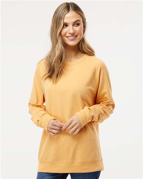 Independent Trading Co. SS1000C Unisex Icon Lightweight Loopback Terry Crewneck Sweatshirt in Harvest Gold