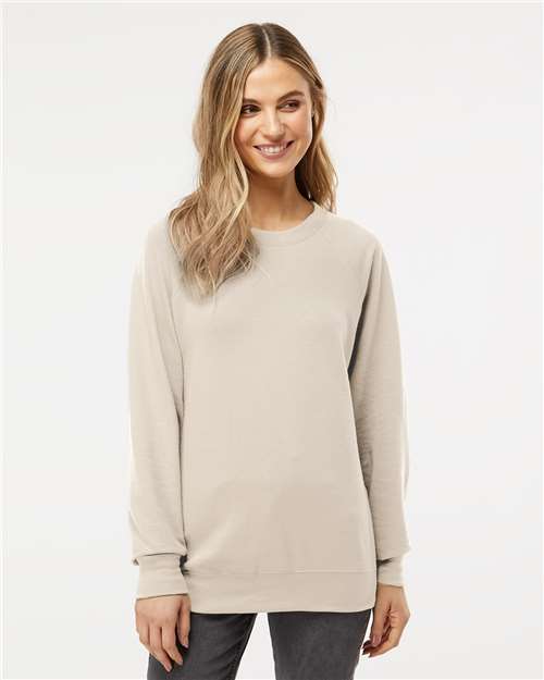 Independent Trading Co. SS1000C Unisex Icon Lightweight Loopback Terry Crewneck Sweatshirt in Sand