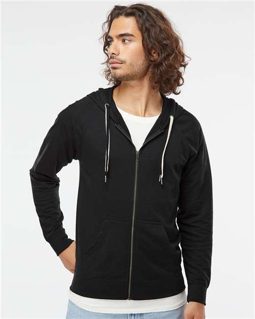 Independent Trading Co. SS1000Z-Unisex Icon Lightweight Loopback Terry Full-Zip Hooded Sweatshirt in 