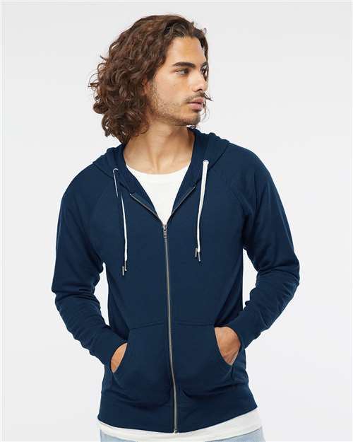 Independent Trading Co. SS1000Z-Unisex Icon Lightweight Loopback Terry Full-Zip Hooded Sweatshirt in 