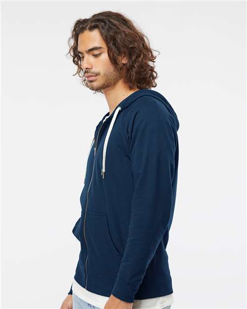 Independent Trading Co. SS1000Z-Unisex Icon Lightweight Loopback Terry Full-Zip Hooded Sweatshirt in 