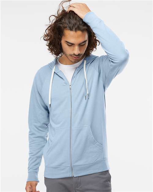 Independent Trading Co. SS1000Z-Unisex Icon Lightweight Loopback Terry Full-Zip Hooded Sweatshirt in 
