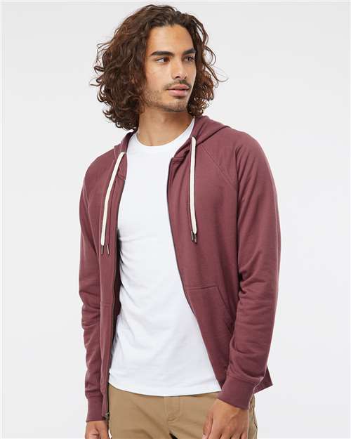 Independent Trading Co. SS1000Z-Unisex Icon Lightweight Loopback Terry Full-Zip Hooded Sweatshirt in 