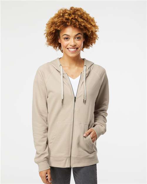 Independent Trading Co. SS1000Z-Unisex Icon Lightweight Loopback Terry Full-Zip Hooded Sweatshirt in 