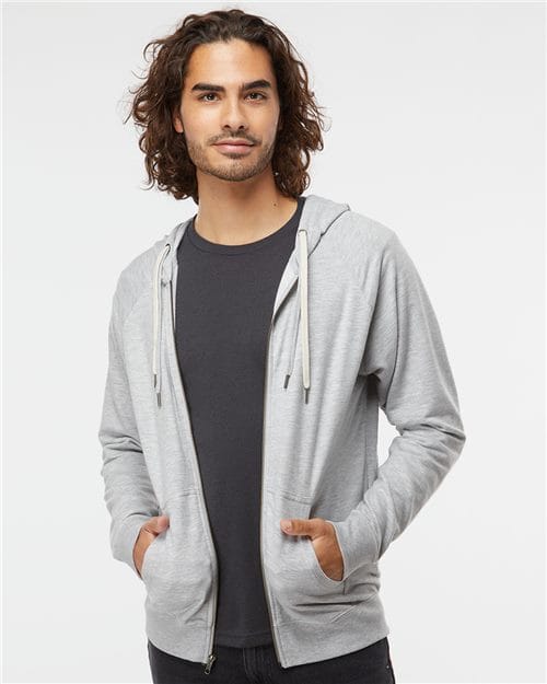 Independent Trading Co. SS1000Z-Unisex Icon Lightweight Loopback Terry Full-Zip Hooded Sweatshirt in 