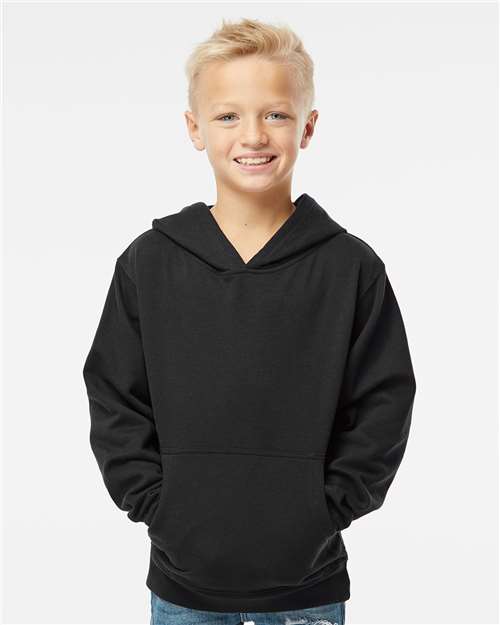 Independent Trading Co. SS4001Y-Youth Midweight Hooded Sweatshirt in Black