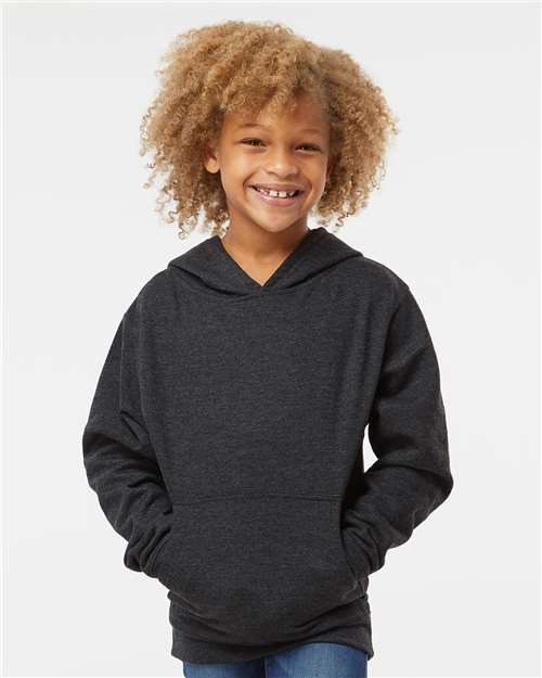 Independent Trading Co. SS4001Y-Youth Midweight Hooded Sweatshirt in Charcoal Heather