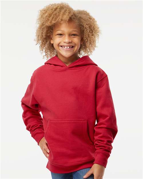 Independent Trading Co. SS4001Y-Youth Midweight Hooded Sweatshirt in Red