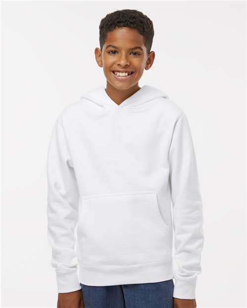 Independent Trading Co. SS4001Y-Youth Midweight Hooded Sweatshirt in White