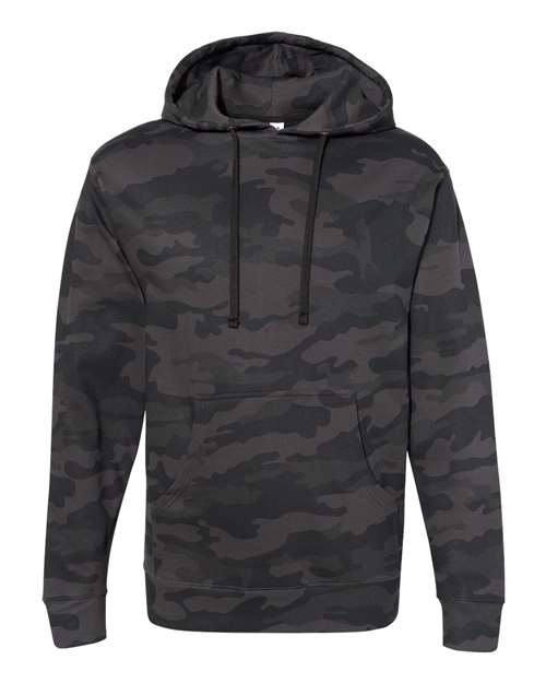 Independent Trading Co. SS4500 Unisex Midweight Hooded Sweatshirt in Black Camo