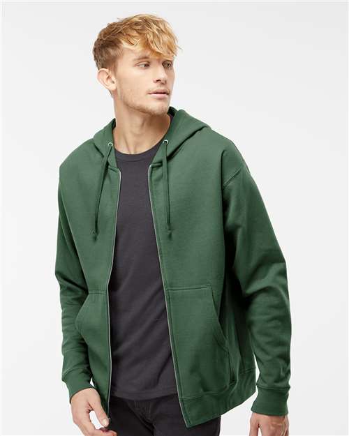 Independent Trading Co. SS4500Z-Unisex Midweight Full-Zip Hooded Sweatshirt in Alpine Green