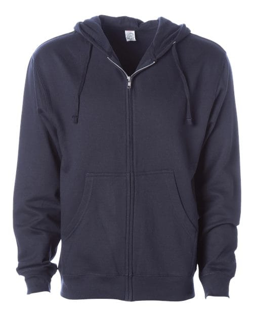 Independent Trading Co. SS4500Z-Unisex Midweight Full-Zip Hooded Sweatshirt in Classic Navy