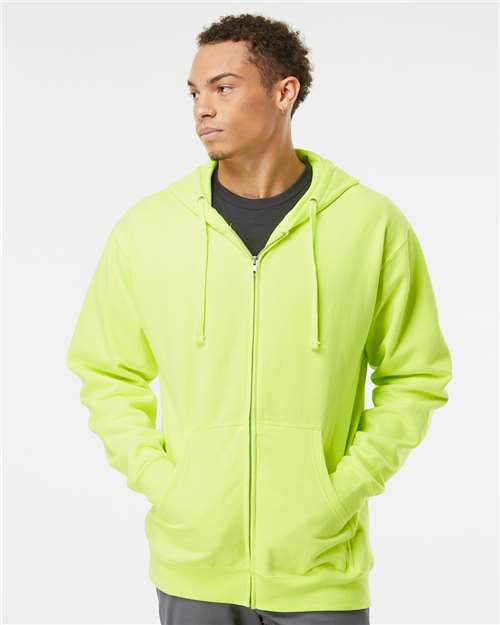 Independent Trading Co. 1829 S / Safety Yellow Independent Trading Co. SS4500Z-Unisex Midweight Full-Zip Hooded Sweatshirt