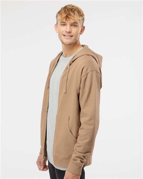 Independent Trading Co. 1829 S / Sandstone Independent Trading Co. SS4500Z-Unisex Midweight Full-Zip Hooded Sweatshirt