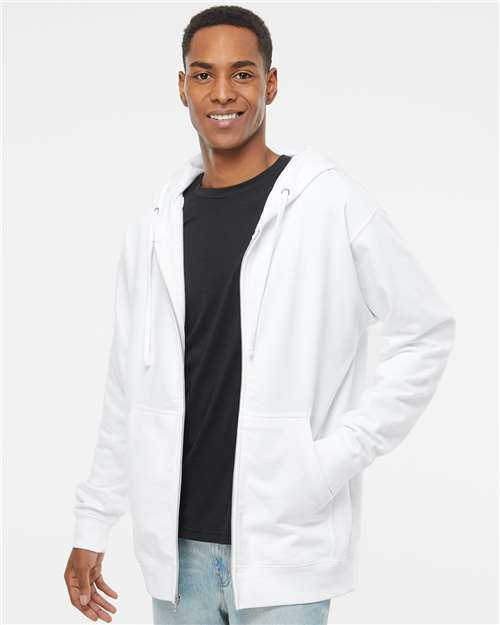 Independent Trading Co. 1829 S / White Independent Trading Co. SS4500Z-Unisex Midweight Full-Zip Hooded Sweatshirt