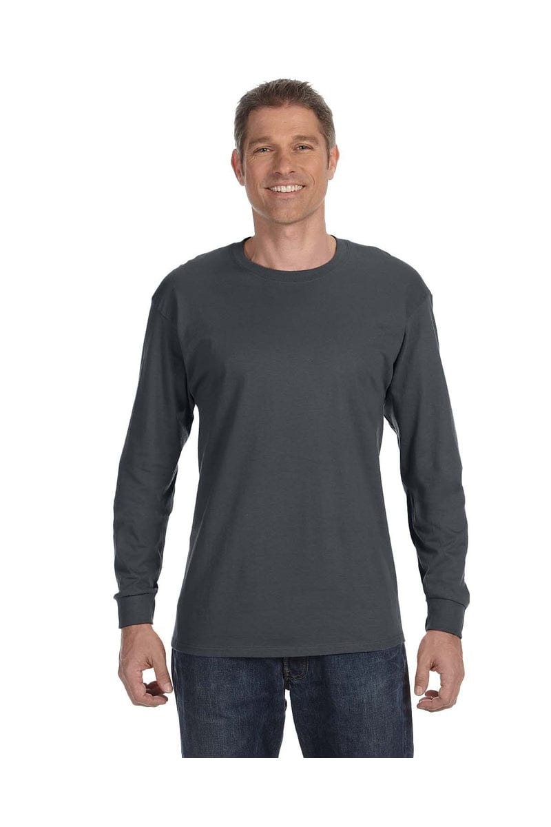 JERZEES 29L: Active 50/50 Cotton/Poly Long Sleeve Wholesale T Shirt. in Charcoal Grey