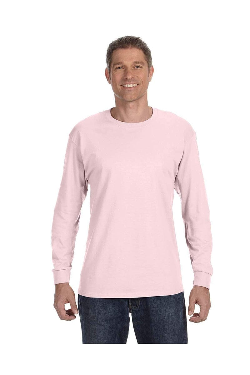 JERZEES 29L: Active 50/50 Cotton/Poly Long Sleeve Wholesale T Shirt. in Classic Pink