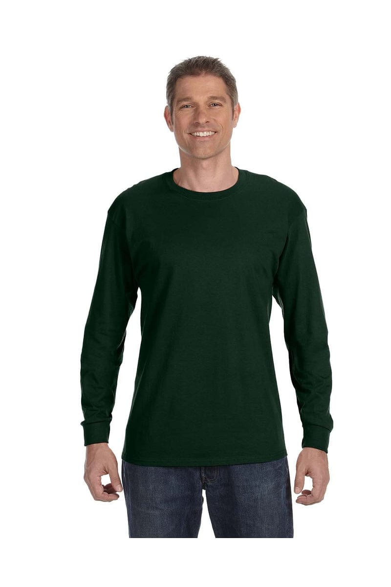 JERZEES 29L: Active 50/50 Cotton/Poly Long Sleeve Wholesale T Shirt. in Forest Green