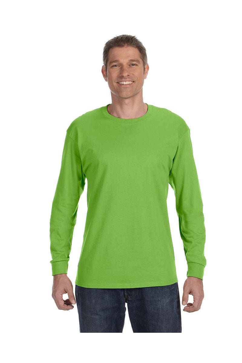 JERZEES 29L: Active 50/50 Cotton/Poly Long Sleeve Wholesale T Shirt. in Kiwi