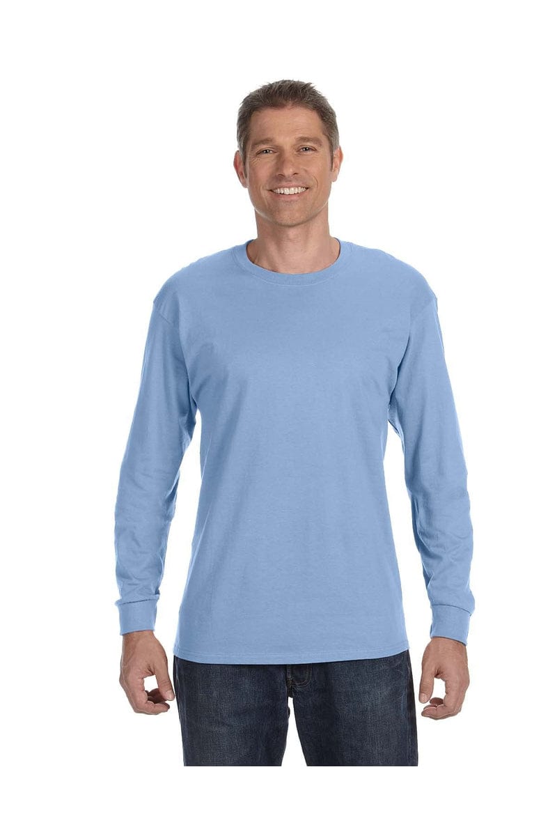 JERZEES 29L: Active 50/50 Cotton/Poly Long Sleeve Wholesale T Shirt. in Light Blue