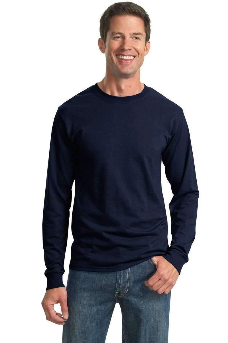 JERZEES 29L: Active 50/50 Cotton/Poly Long Sleeve Wholesale T Shirt. in Navy