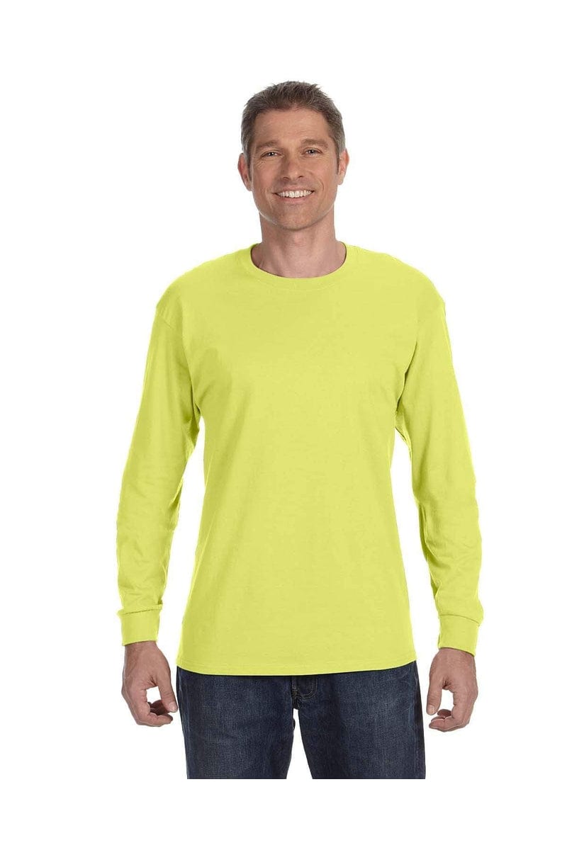 JERZEES 29L: Active 50/50 Cotton/Poly Long Sleeve Wholesale T Shirt. in Safety Green