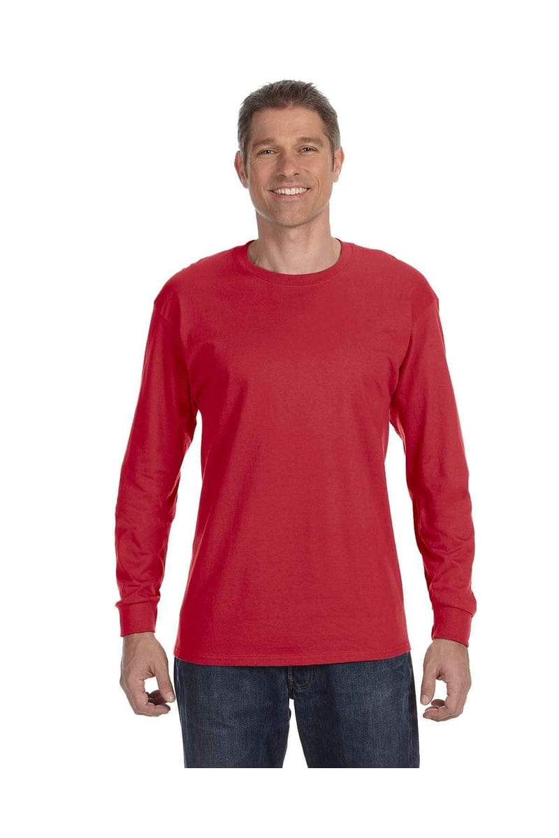JERZEES 29L: Active 50/50 Cotton/Poly Long Sleeve Wholesale T Shirt. in True Red