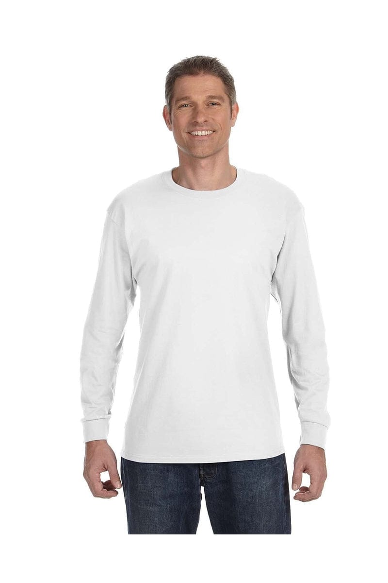 JERZEES 29L: Active 50/50 Cotton/Poly Long Sleeve Wholesale T Shirt. in White