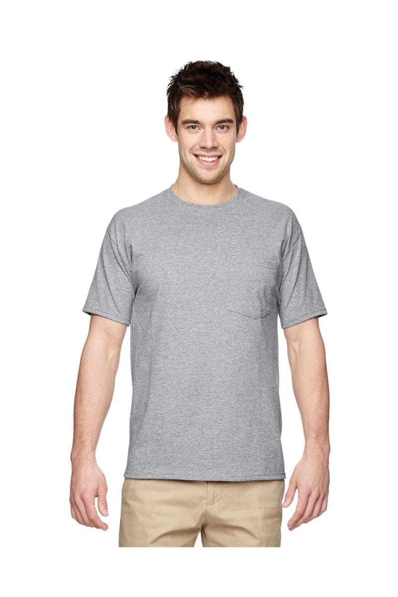 JERZEES 29P: Dri-Power Active 50/50 Cotton/Poly Pocket T Shirt in Athletic Heather