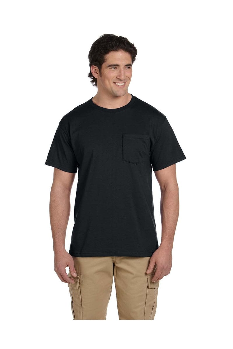 JERZEES 29P: Dri-Power Active 50/50 Cotton/Poly Pocket T Shirt in Black