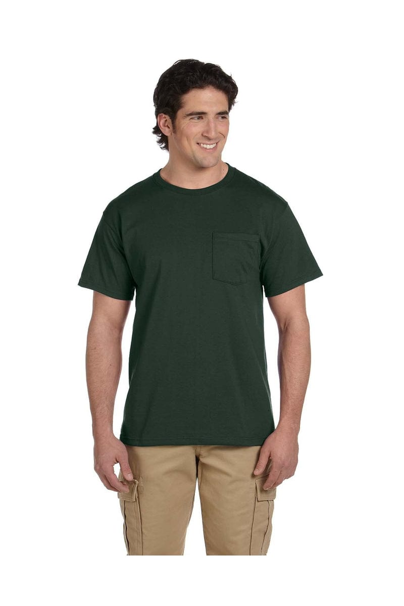 JERZEES 29P: Dri-Power Active 50/50 Cotton/Poly Pocket T Shirt in Forest Green