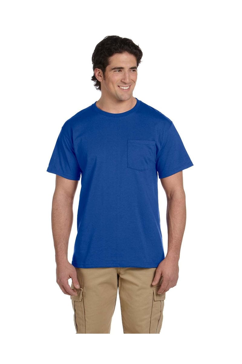 JERZEES 29P: Dri-Power Active 50/50 Cotton/Poly Pocket T Shirt in Royal
