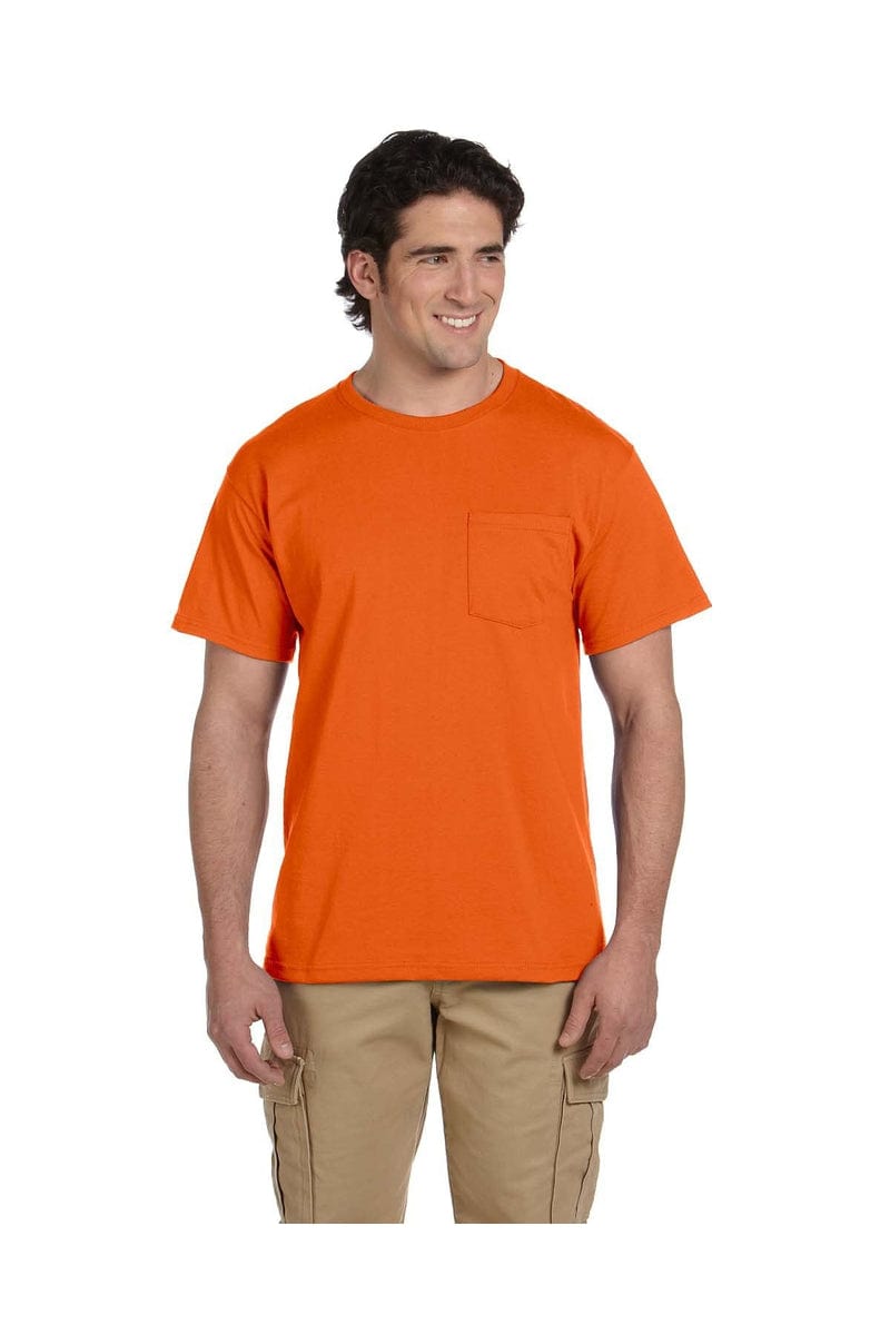 JERZEES 29P: Dri-Power Active 50/50 Cotton/Poly Pocket T Shirt in Safety Orange