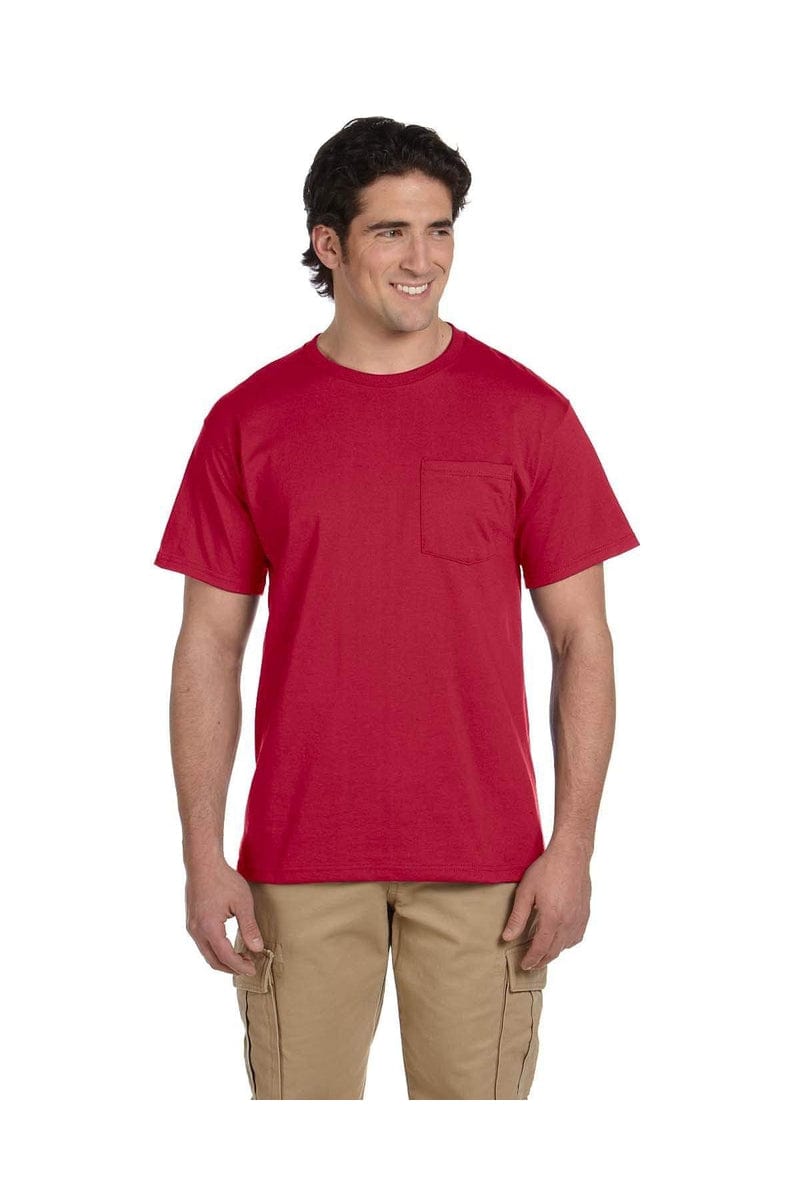 JERZEES 29P: Dri-Power Active 50/50 Cotton/Poly Pocket T Shirt in True Red