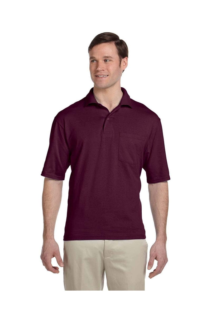 JERZEES 436P: SpotShield Jersey Wholesale Polo T Shirt in Maroon