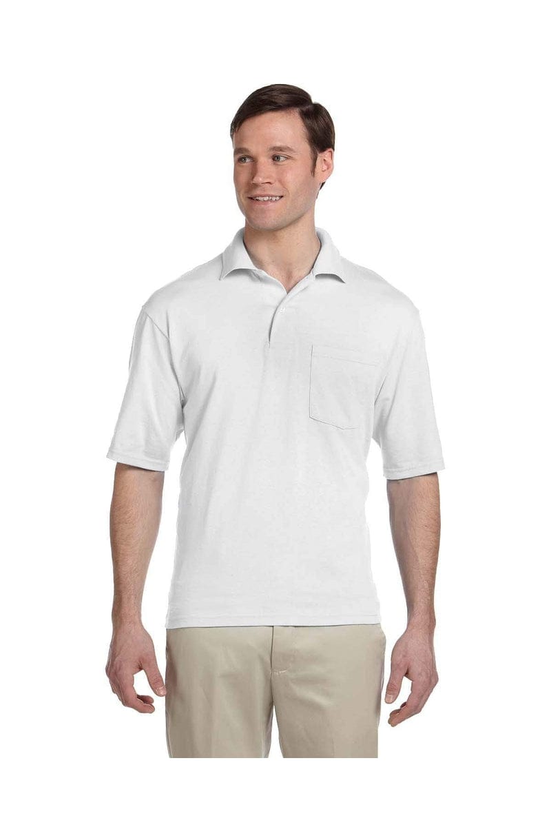 JERZEES 436P: SpotShield Jersey Wholesale Polo T Shirt in White