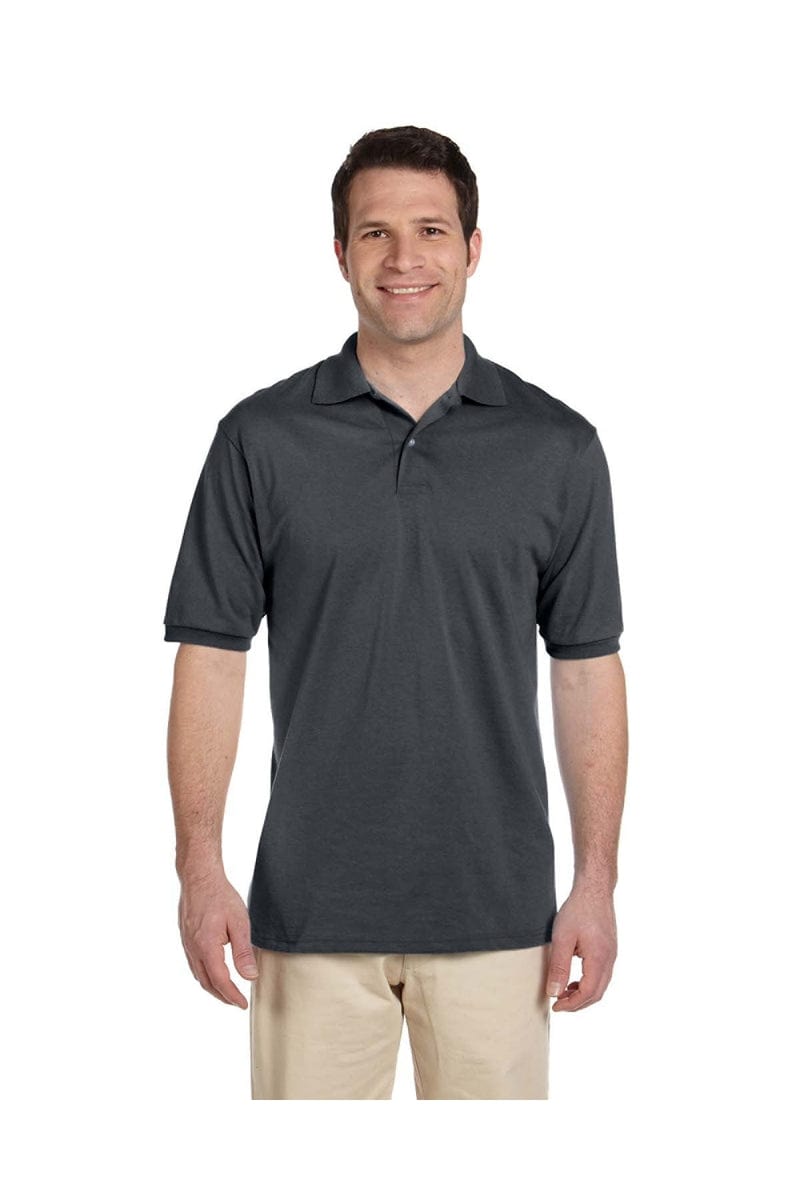 JERZEES 437: SpotShield Jersey Knit Sport Shirt in Charcoal Grey