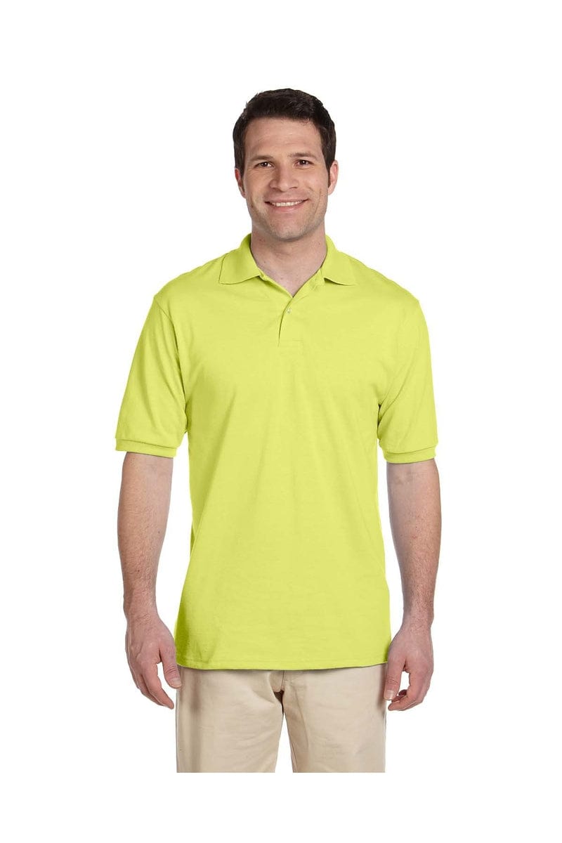 JERZEES 437: SpotShield Jersey Knit Sport Shirt in Safety Green