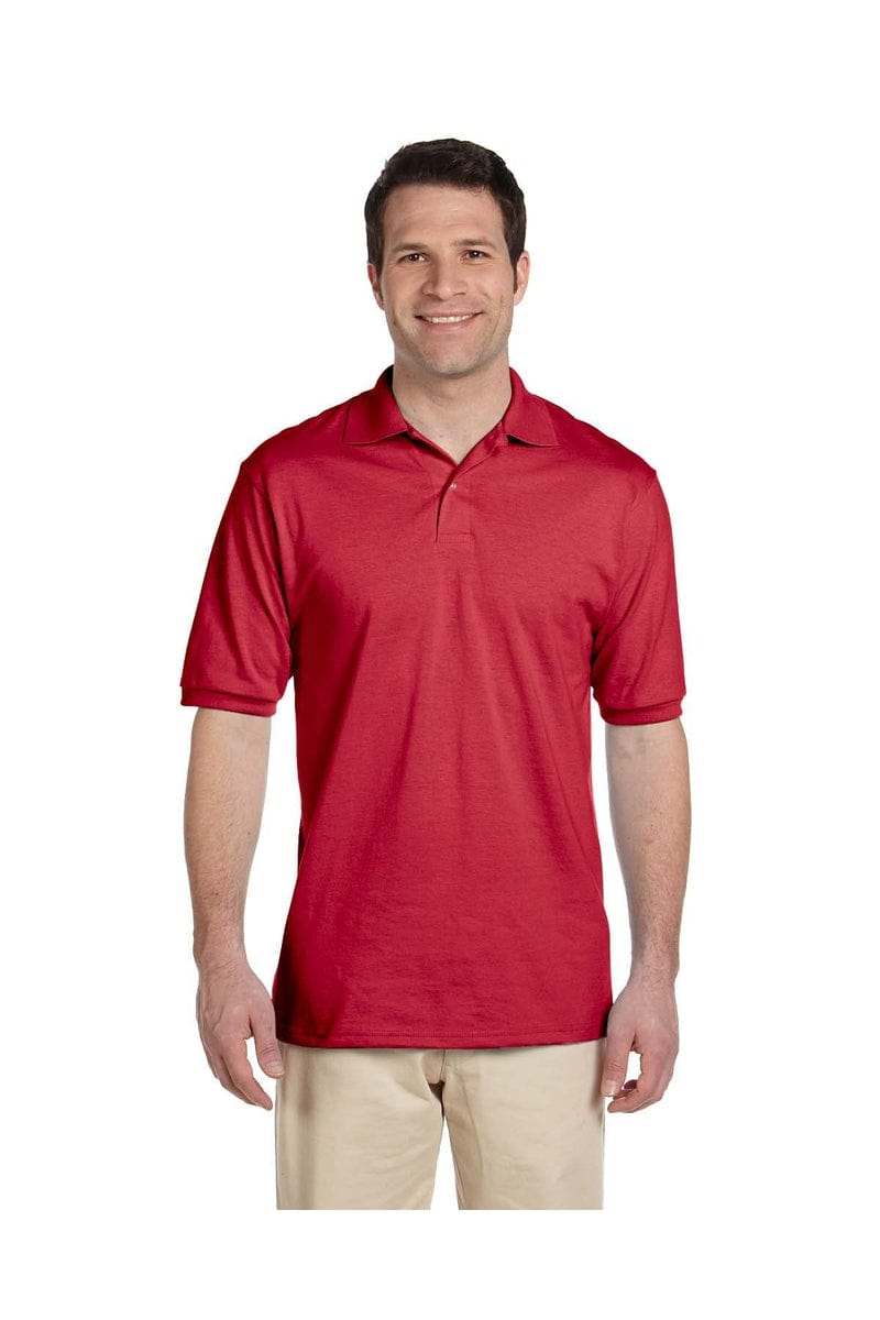 JERZEES 437: SpotShield Jersey Knit Sport Shirt in True Red