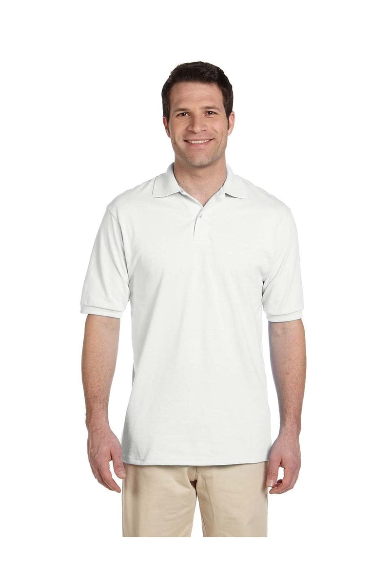 JERZEES 437: SpotShield Jersey Knit Sport Shirt in White