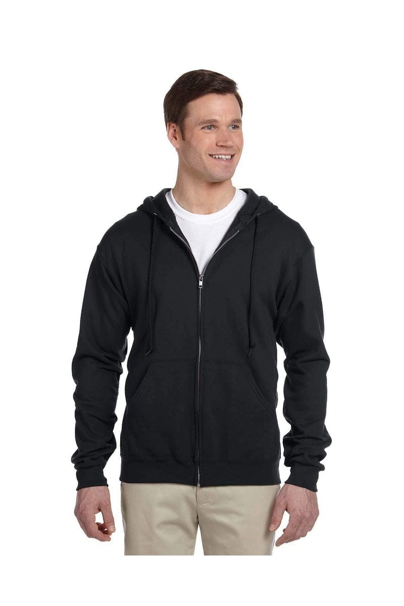 JERZEES 993: NuBlend Full-Zip Hooded Sweatshirt in Black