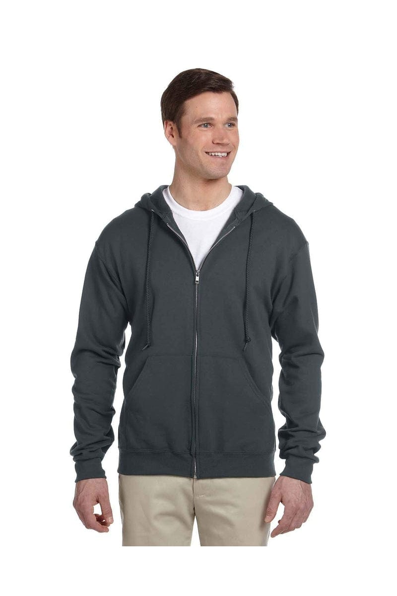 JERZEES 993: NuBlend Full-Zip Hooded Sweatshirt in Black Heather