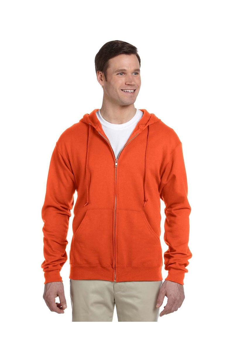 JERZEES 993: NuBlend Full-Zip Hooded Sweatshirt in Burnt Orange
