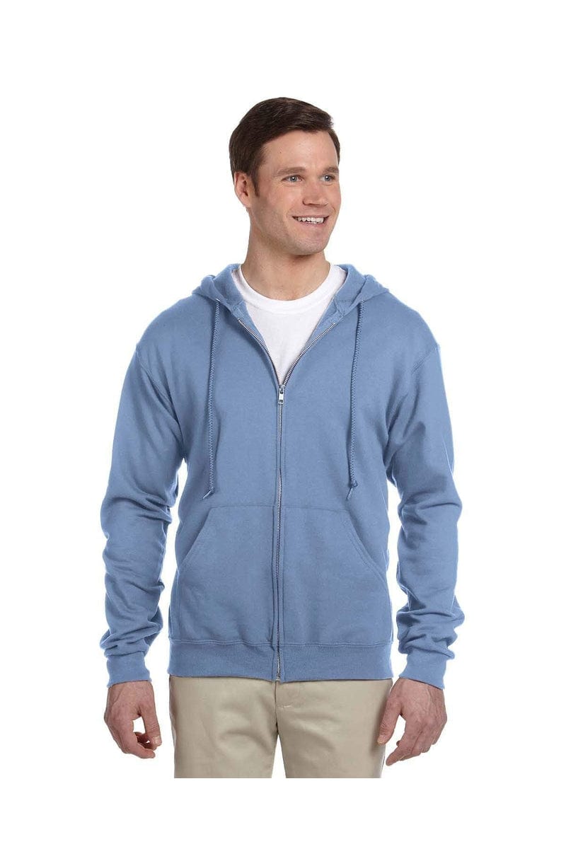 JERZEES 993: NuBlend Full-Zip Hooded Sweatshirt in Light Blue
