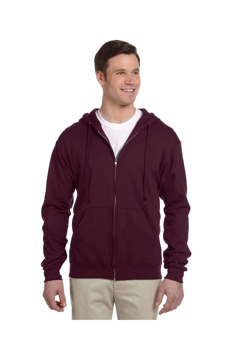 JERZEES 993: NuBlend Full-Zip Hooded Sweatshirt in Maroon