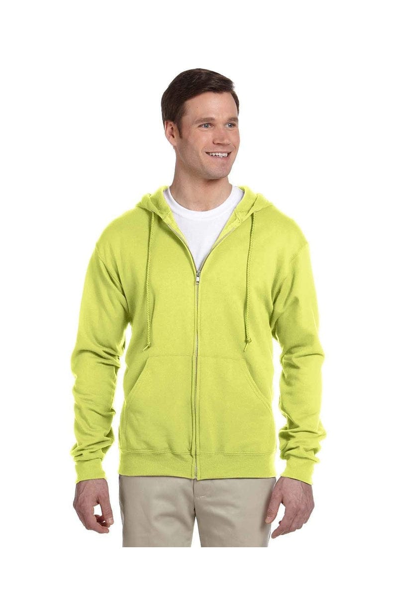 JERZEES 993: NuBlend Full-Zip Hooded Sweatshirt in Safety Green