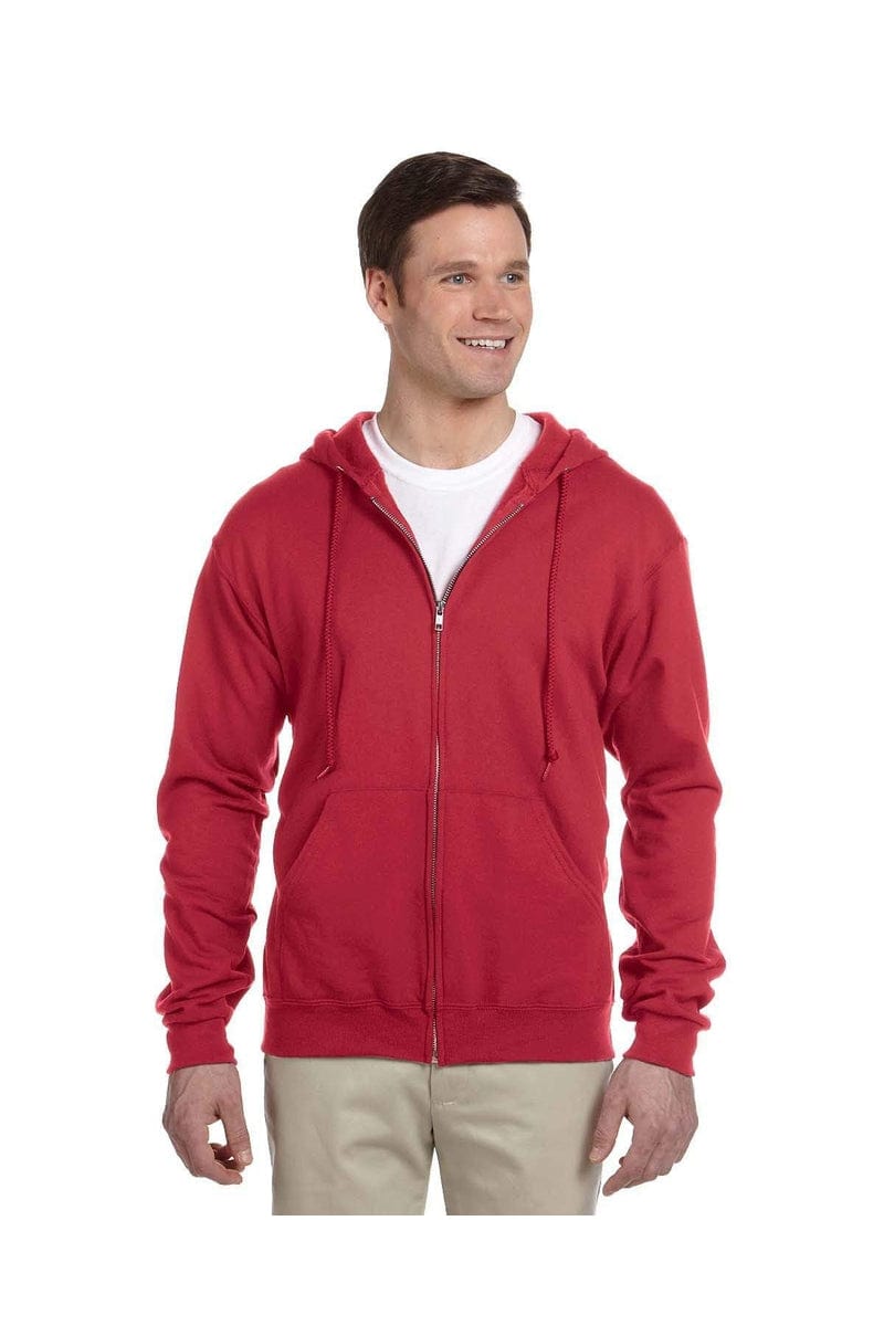 JERZEES 993: NuBlend Full-Zip Hooded Sweatshirt in True Red