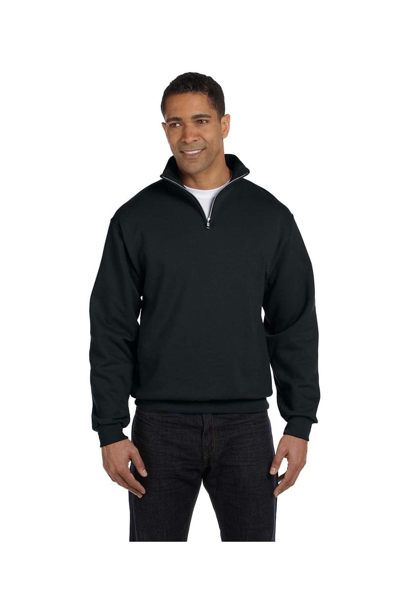 JERZEES 995M: Quarter Zip Sweatshirt in Black