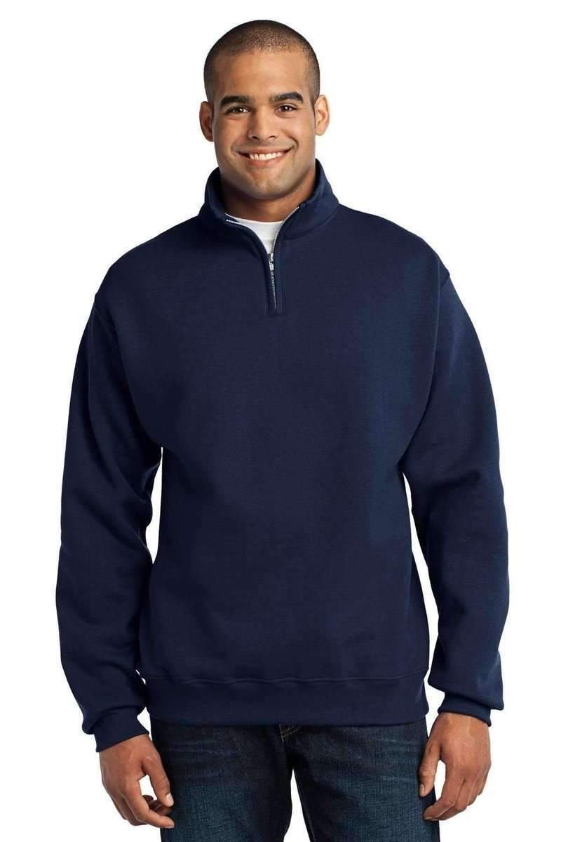 JERZEES 995M: Quarter Zip Sweatshirt in Navy